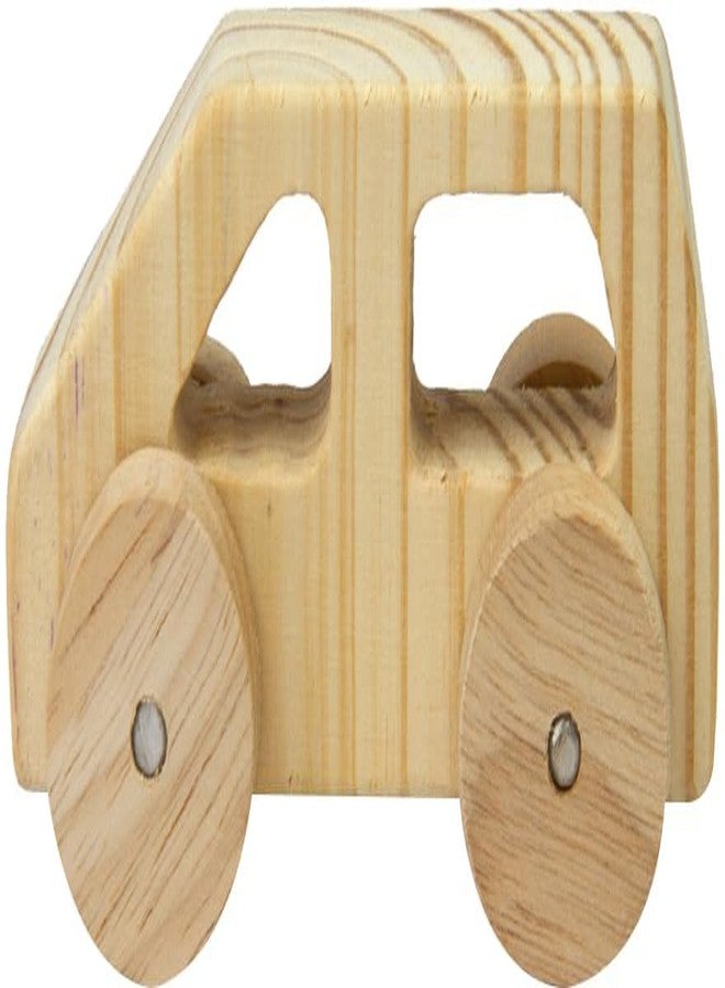 Keebori Wooden Organic Toy Car Push Vehicle 25 mm Thick Natural Handcrafted Toy for Toddlers, Montessori Inspired Safe, Smooth & Durable Wooden Toys Eco-Friendly Baby Toys (Van) - Image 1